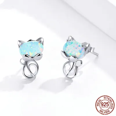 White Gold Plated Cute Animal Earrings