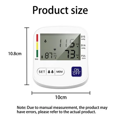Multifunctional Home Blood Pressure Monitor With Cuff, Records 99 Measurements And Tracks Heart Rate
