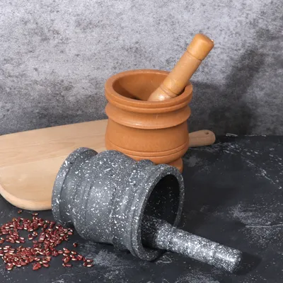 Kitchen wood grain mashed garlic jar mashed garlic masher