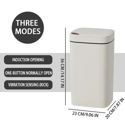 Smart Trash Can 16L Large-capacity Automatic Sensor Garbage Bin Home Waste Garbage Can For Kitchen Bathroom Bedroom Living Room