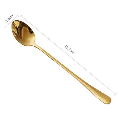 Household Spoon Stainless Steel Small Spoon Long Handle Coffee Spoon