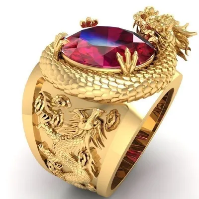 Creative Double Dragon Play Bead Shape Ring