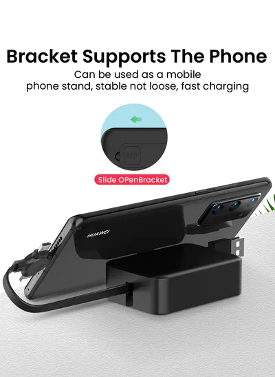 4 In 1 Retractable USB Cable Creative Macaron Type C Micro Cable For I Phone With Phone Stand Charging Data Cable Line Storage Box