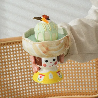 Creative Ceramic Mug Bowl Tray