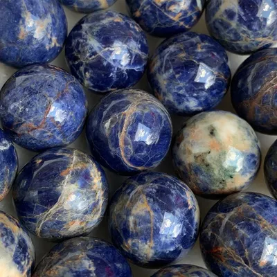 Blue Stone Ball Ornament Original Polished Crystal