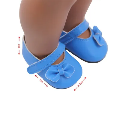 18 Inch American Girl Doll Shoes Solid Color Bow Shoes