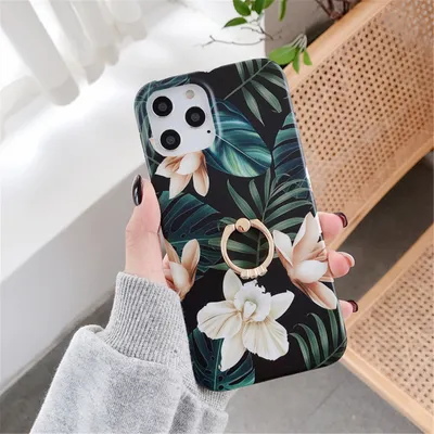 Ring Holder Phone Case Magnolia Flower