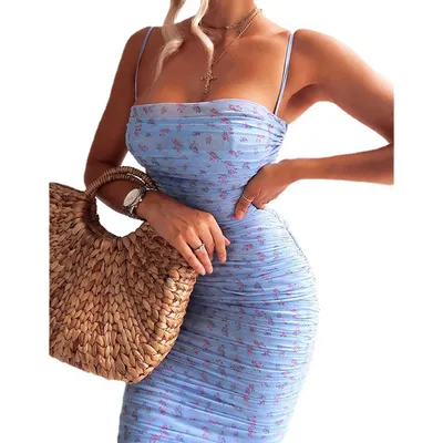 Double Layer Mesh Floral Party Dress Female