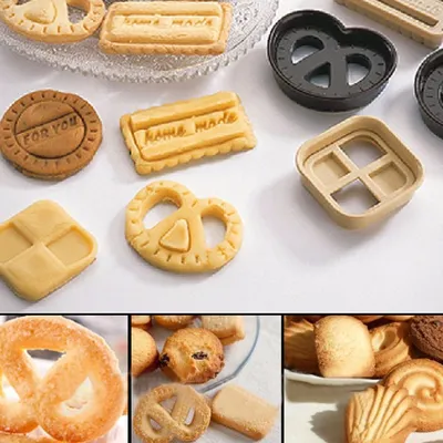 Classic Blue Can Pattern 4-piece Fondant Plastic Denmark Cookie Mold Baking Mold