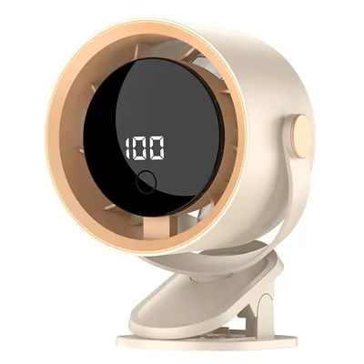 مروحة تبريد 4 في 1، مروحة تخييم، قابلة لإعادة الشحن عبر منفذ USB، قابلة للطي، مزودة بمشبك، مروحة مكتب، قابلة للتعديل 360 درجة، من 1 إلى 100 سرعة، مزودة بإضاءة LED