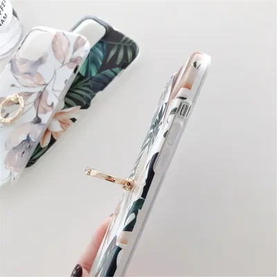 Ring Holder Phone Case Magnolia Flower