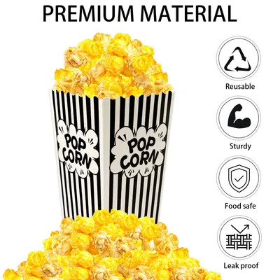 Mini Paper Popcorn Bags, Small Popcorn Bags Black And White Movie Night Popcorn Boxes For Kids Popcorn Buckets And Container For Home, Carnival Party, Decorations,Mini Paper Popcorn Bags, Small Popcor