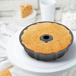 Non-stick Cake Pan Heavy Duty Carbon Steel Fluted Tube Round Cake Baking Pan Pound Cake Pan Buntz Cake Pan Tube Bakeware Cake Mold Baking Mold For Jello