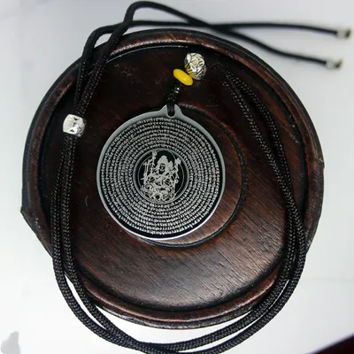 Tungsten gold round pendant