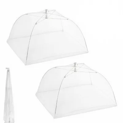White Large Rectangular Dish Cover With Removable And Washable Mesh