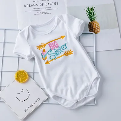 Cartoon animal alphabet black white baby romper