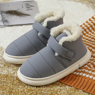 ShoesThick Soled Lovers' Indoor Bag Heel Velvet Home Moon Shoes