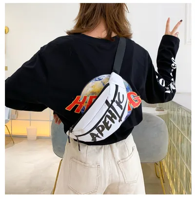 Nylon printed letters small satchel