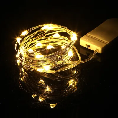 مجموعة من 6 مصابيح LED صغيرة تعمل بالبطارية، 20 مصباح LED، سلك نحاسي، سلسلة إضاءة خرافية، طول 2 متر