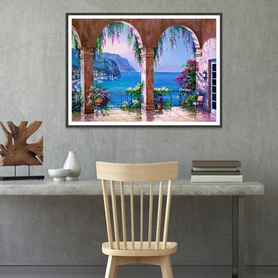 5D DIY Diamond Painting Full Diamond Sea Garden Diamond Cross Stitch Set Children's Hand Embroidery Crafts
