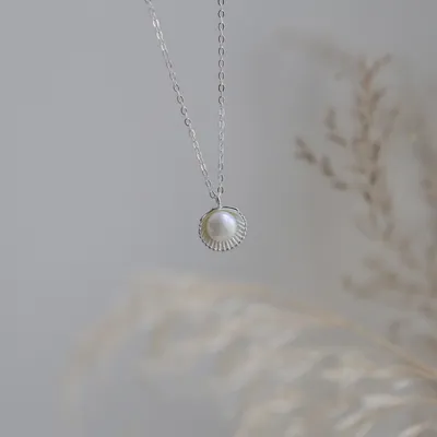 Natural Pearl Shell Shape Necklace Women