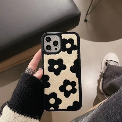 الزهور الناعمة مناسبة لأغطية الهواتف المحمولة للسيدات في الخريف والشتاء