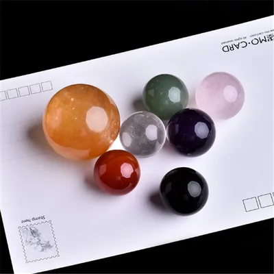 Natural Colorful Crystal Ball Seven Star Array Rough Polished Home Decoration Crafts Ornaments