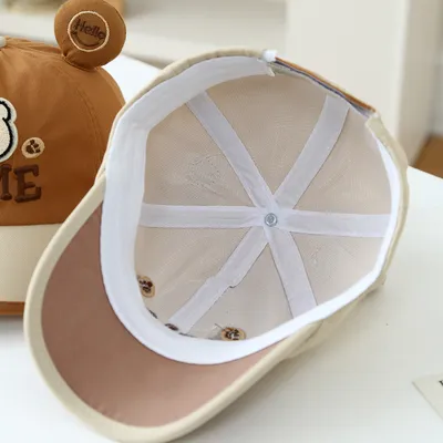 Summer New Cute Little Bear Embroidered Lettered Baby Baseball Cap - A Cartoonish, Fresh And Cool Sun Hat For Kids