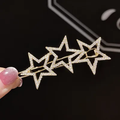 Five-pointed star rhinestone hair clip Liu Haibin clip