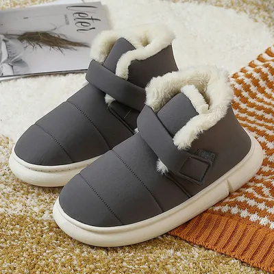 ShoesThick Soled Lovers' Indoor Bag Heel Velvet Home Moon Shoes