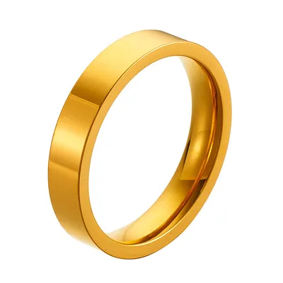 Women's Fashion Stainless Steel Flat Round Ring