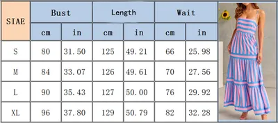 Summer Striped Printed Suspender Long Dress With Pockets Fashion Square Neck Backless Dresses For Beach Vacation Women Clothing