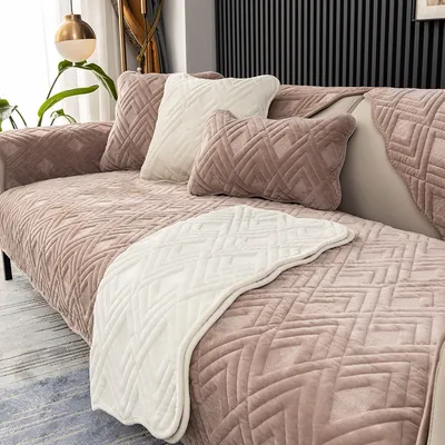 Home Fashion Simple Short Plush Sofa Cover