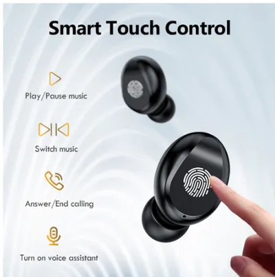 Waterproof 9D HIFI Stereo Music Headset LED Display with Micphones