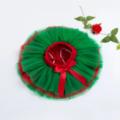 Baby Christmas Tree Green Romper Mesh Skirt Suit