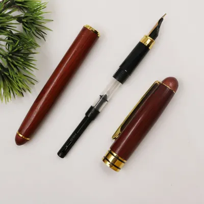 Red Wood Student office Supplies Fountain pen