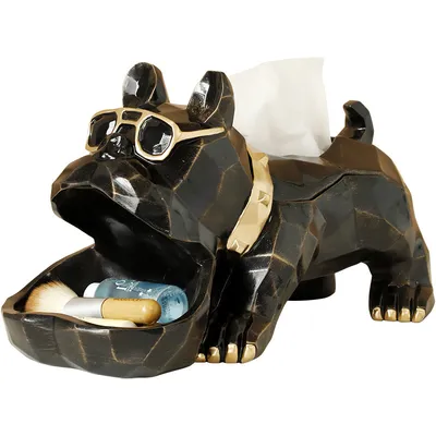 Resin Crafts Puppy Tissue Box Decoration Home Living Room Coffee Table Key Storage Box