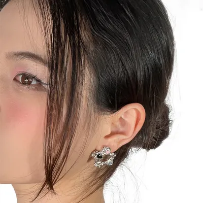 Women's Niche Design Colorful Gemstone Flower Earrings