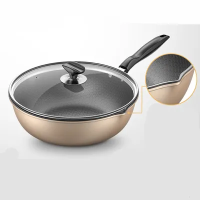 مقلاة حث منزلية من نوع Honeycomb Wok مع موقد غاز مخصص
