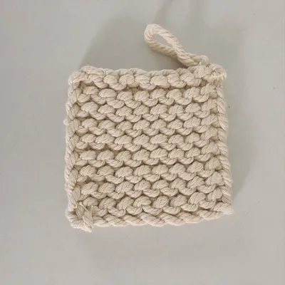 Handmade Cotton Woven Coaster Tassel Placemat Table Top Decoration