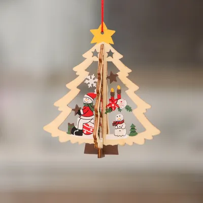 New Christmas Wooden Creative Pendant Decoration Supplies