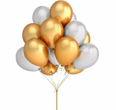 Black gold silver white balloon