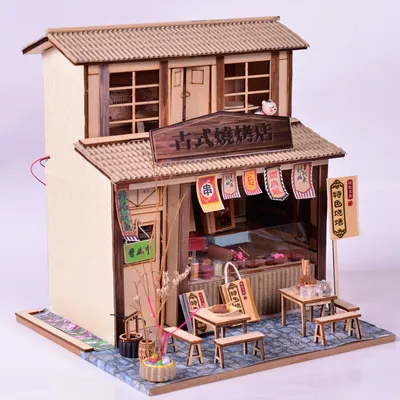 Diy Hut Chinese Ancient Architecture Handmade Mini Wooden House