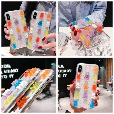 Jelly Transparent Bear Resin Accessories Creative Diy Earrings Necklace Material