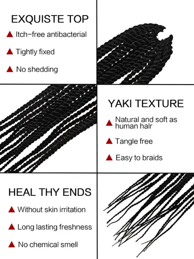 4X EZ SENEGALESE BRAID Long Crochet Braid Synthetic Hairstyle Black Burgundy Brown Ladies Box Braid