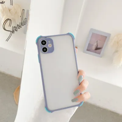 Skin Feel Frosted Mobile Phone Case Fine Hole Four Corners Anti-drop Color Mobile Phone Case