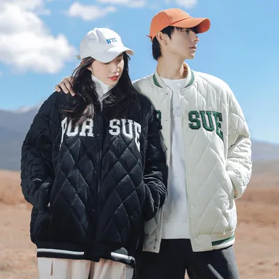 Loose Letter Embroidery Trend Hong Kong Style Baseball Uniform