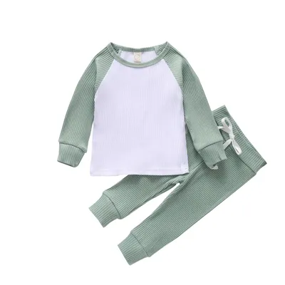 Baby Six-color Long-sleeved Top And Pants Suit