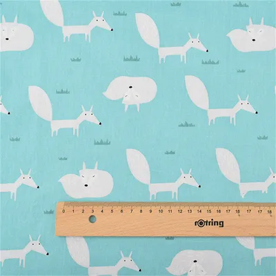 Nordic Small Fox Twill Cotton Fabric