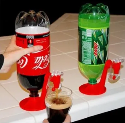 The Magic Tap Coke Bottle Inverted Plastic Beverage Water Dispenser Household Summer Party Kitchen